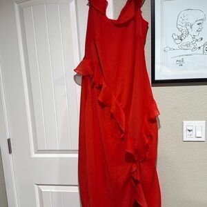 A New Day Red Ruffled Sleeveless Sundress